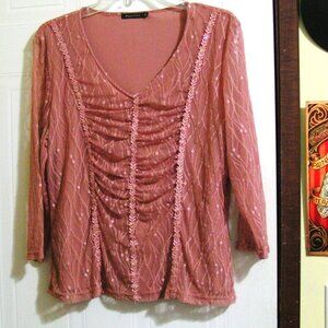MAUVE SHEER TOP XL
